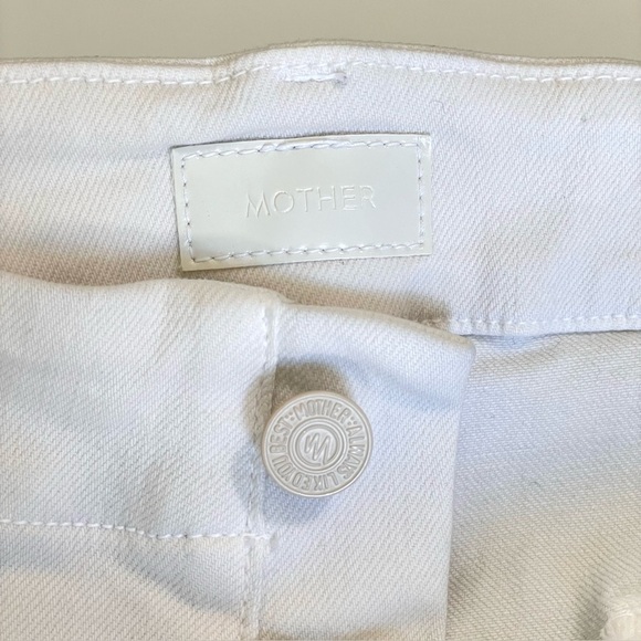 Mother Patch Pocket Private Ankle Fray Crop Jean Cream Puffs Off White 30 - Picture 15 of 16
